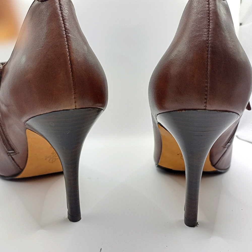 Cole Hann Brown Leather High Heel Booties - Picture 8 of 12